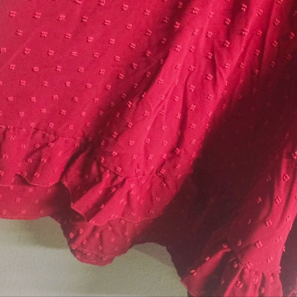 NWOT! Burgundy Long Sleeve Mini Dress - Picture 4 of 6